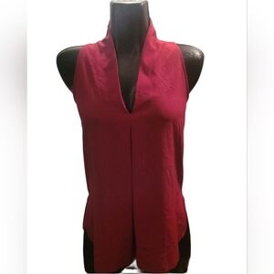 Dex Red Sleeveless V Neck Top XS